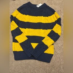 GAP KIDS Boy Sweater in Navy and Yellow Stripes